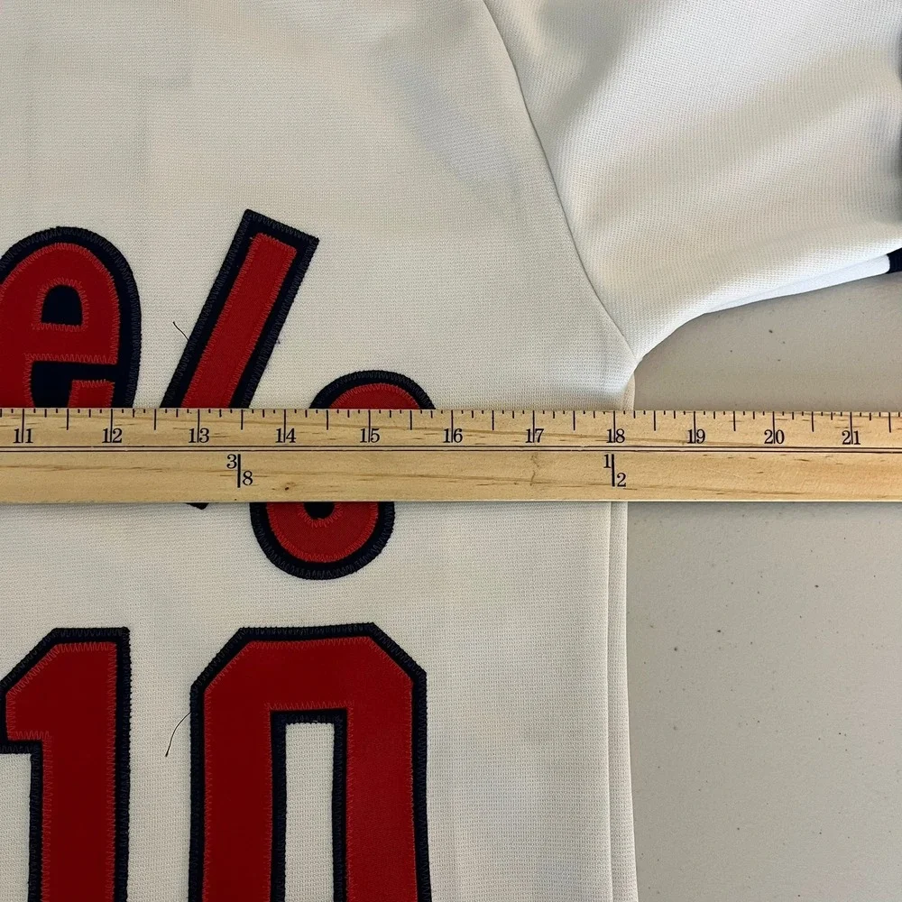 Vintage California Angels Youth Baseball Jersey White Red Navy Number #10 XL
